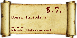 Boszi Tulipán névjegykártya